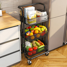Load image into Gallery viewer, HP211015 Multifunctional Kitchen Storage Rack with Pulley, White, Black