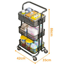 Load image into Gallery viewer, HP211015 Multifunctional Kitchen Storage Rack with Pulley, White, Black