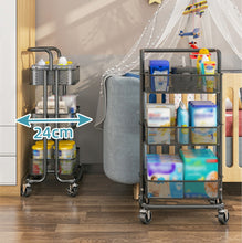 Load image into Gallery viewer, HP211015 Multifunctional Kitchen Storage Rack with Pulley, White, Black