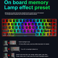 Load image into Gallery viewer, ZIYOU LANG T8 68 Keys RGB Luminous Gaming Mechanical Keyboard, Cable Length:1.6m, T8 Blue Green Shaft, T8 Pink Green Shaft, T8 Purple Green Shaft, T8 Black Green Shaft, T8 Black Tea Shaft, T8 White Green Shaft, T8 White Red Shaft