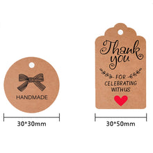 Load image into Gallery viewer, 5 Bags 100PCS/Bag Kraft Paper Gift Tags Hang Tags