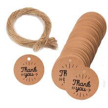 Load image into Gallery viewer, 100pcs /Pack Kraft Paper Gift Tag With 20m Hemp Rope, L-01, L-02, L-03, L-04, L-05, L-06, L-07, L-08, L-09, L-10, L-11, L-12, L-13, L-14