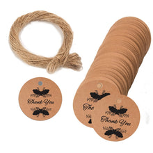 Load image into Gallery viewer, 100pcs /Pack Kraft Paper Gift Tag With 20m Hemp Rope, L-01, L-02, L-03, L-04, L-05, L-06, L-07, L-08, L-09, L-10, L-11, L-12, L-13, L-14