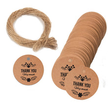 Load image into Gallery viewer, 100pcs /Pack Kraft Paper Gift Tag With 20m Hemp Rope, L-01, L-02, L-03, L-04, L-05, L-06, L-07, L-08, L-09, L-10, L-11, L-12, L-13, L-14