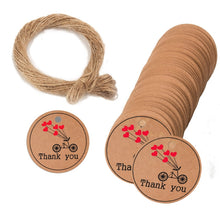Load image into Gallery viewer, 100pcs /Pack Kraft Paper Gift Tag With 20m Hemp Rope, L-01, L-02, L-03, L-04, L-05, L-06, L-07, L-08, L-09, L-10, L-11, L-12, L-13, L-14