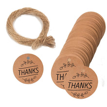 Load image into Gallery viewer, 100pcs /Pack Kraft Paper Gift Tag With 20m Hemp Rope, L-01, L-02, L-03, L-04, L-05, L-06, L-07, L-08, L-09, L-10, L-11, L-12, L-13, L-14