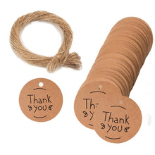 Load image into Gallery viewer, 100pcs /Pack Kraft Paper Gift Tag With 20m Hemp Rope, L-01, L-02, L-03, L-04, L-05, L-06, L-07, L-08, L-09, L-10, L-11, L-12, L-13, L-14