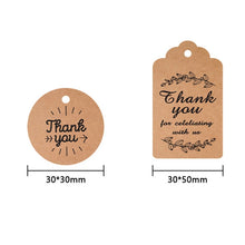 Load image into Gallery viewer, 100pcs /Pack Kraft Paper Gift Tag With 20m Hemp Rope, L-01, L-02, L-03, L-04, L-05, L-06, L-07, L-08, L-09, L-10, L-11, L-12, L-13, L-14