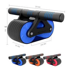 Load image into Gallery viewer, Automatic Rebound Double Wheel Abdominal Fitness Wheel