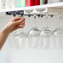 Load image into Gallery viewer, 2 PCS Living Room Kitchen Free Punch Goblet Wine Glass Hanging Rack, Black, White