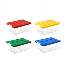Load image into Gallery viewer, Children Building Blocks Toy Storage Box Transparent Storage Box With Lid, Yellow, Red, Green, Blue