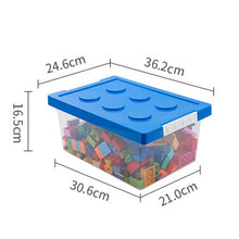 Load image into Gallery viewer, Children Building Blocks Toy Storage Box Transparent Storage Box With Lid, Yellow, Red, Green, Blue