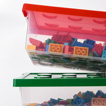 Load image into Gallery viewer, Children Building Blocks Toy Storage Box Transparent Storage Box With Lid, Yellow, Red, Green, Blue