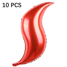 Load image into Gallery viewer, 10 PCS 24 Inch S-Shaped Balloon Fish Tail Wavy Balloon Birthday Wedding Party Arrangement Balloon, Golden, Silver, Red, Rose Red, 24-inch Tiffany blue S-shaped, 24-inch purple S-shaped