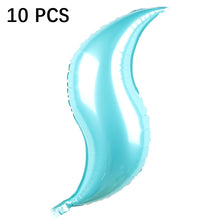 Load image into Gallery viewer, 10 PCS 24 Inch S-Shaped Balloon Fish Tail Wavy Balloon Birthday Wedding Party Arrangement Balloon, Golden, Silver, Red, Rose Red, 24-inch Tiffany blue S-shaped, 24-inch purple S-shaped