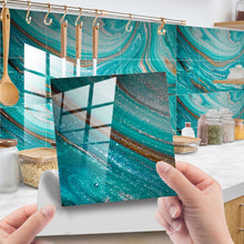 Load image into Gallery viewer, PVC Crystal Covered Film Geometric Pattern Tile Wall Sticker, 20 PCS 10cm
