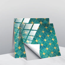 Load image into Gallery viewer, PVC Crystal Covered Film Geometric Pattern Tile Wall Sticker, 20 PCS 20cm