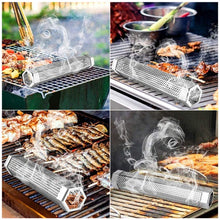 Load image into Gallery viewer, 12 Inch Stainless Steel 304 Smoked Tube BBQ Box Outdoor Cold Smoke Box,Style:, Only Tube, Tube + Brush + Hook