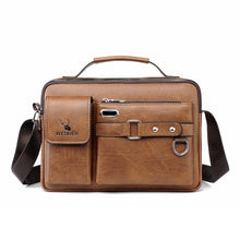 Load image into Gallery viewer, WEIXIER D235 Men Shoulder Bag Portable PU Leather Handbag