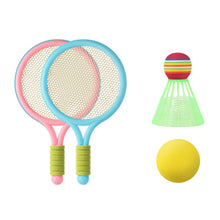 Load image into Gallery viewer, 1 Pair Children Badminton Tennis Racket Outdoor Sports With Two Balls