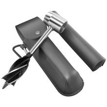 Load image into Gallery viewer, Woodworking Hand Drill Outdoor Survival Drill Hand Screw Drill, With PU Leather Case (Gray), With Cowhide Case (Brown), With Cowhide Case (Black)