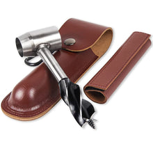 Load image into Gallery viewer, Woodworking Hand Drill Outdoor Survival Drill Hand Screw Drill, With PU Leather Case (Gray), With Cowhide Case (Brown), With Cowhide Case (Black)