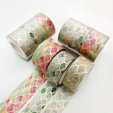 Load image into Gallery viewer, 3 Rolls / Set 8958 5m Paper Bronzing Wallet Tape Set, Marble, Water Ripple, Gilt Pattern, Three-color Plaid, Star Sea, Cloud Pattern, Broken Leaves Pattern, Treasure Phase Pattern