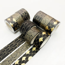 Load image into Gallery viewer, 3 Rolls / Set 8958 5m Paper Bronzing Wallet Tape Set, Marble, Water Ripple, Gilt Pattern, Three-color Plaid, Star Sea, Cloud Pattern, Broken Leaves Pattern, Treasure Phase Pattern