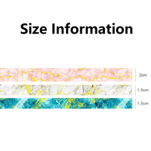Load image into Gallery viewer, 3 Rolls / Set 8958 5m Paper Bronzing Wallet Tape Set, Marble, Water Ripple, Gilt Pattern, Three-color Plaid, Star Sea, Cloud Pattern, Broken Leaves Pattern, Treasure Phase Pattern