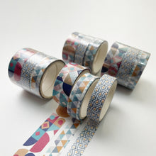 Load image into Gallery viewer, 3 Sets/9 Rolls 4585 3m Paper Bronzing Hand Account Tape Set, Rainbow Geometry, Emerald Green, Flower Leaves, Blues, Golden, Magic, Graffiti, Small Latches, Small Bits, Starry Sky