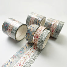 Load image into Gallery viewer, 3 Sets/9 Rolls 4585 3m Paper Bronzing Hand Account Tape Set, Rainbow Geometry, Emerald Green, Flower Leaves, Blues, Golden, Magic, Graffiti, Small Latches, Small Bits, Starry Sky