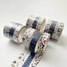 Load image into Gallery viewer, 3 Sets/9 Rolls 4585 3m Paper Bronzing Hand Account Tape Set, Rainbow Geometry, Emerald Green, Flower Leaves, Blues, Golden, Magic, Graffiti, Small Latches, Small Bits, Starry Sky