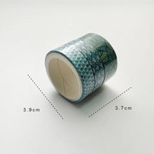 Load image into Gallery viewer, 3 Sets/9 Rolls 4585 3m Paper Bronzing Hand Account Tape Set, Rainbow Geometry, Emerald Green, Flower Leaves, Blues, Golden, Magic, Graffiti, Small Latches, Small Bits, Starry Sky