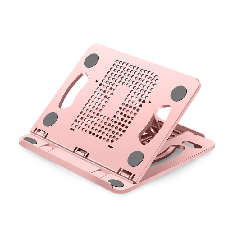 Foldable Laptop Desktop Heightening Cooling Bracket, Black, White, Pink