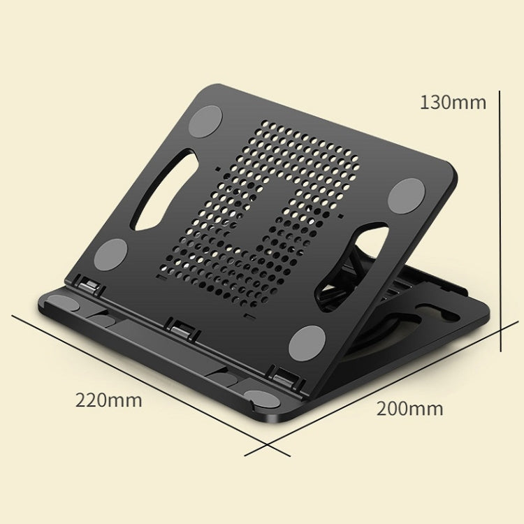 Foldable Laptop Desktop Heightening Cooling Bracket, Black, White, Pink