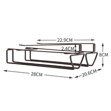 Load image into Gallery viewer, Free Punch Cabinet Wrought Iron Wine Glass Holder Upside Down Rack,Style:, Double Row, Three-row, Four-row, Lengthen Double Row, Single Row