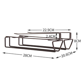 Free Punch Cabinet Wrought Iron Wine Glass Holder Upside Down Rack,Style:, Double Row