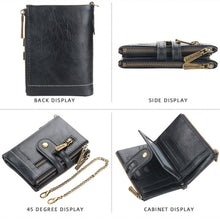 Load image into Gallery viewer, Baellerry  Short Wallet Double Zipper Tri-Fold Wallet For Men, Baellerry Khaki, Baellerry Black, Baellerry Brown