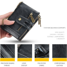 Load image into Gallery viewer, Baellerry  Short Wallet Double Zipper Tri-Fold Wallet For Men, Baellerry Khaki, Baellerry Black, Baellerry Brown