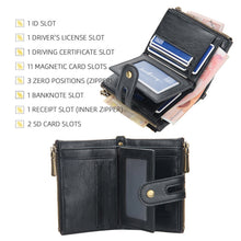 Load image into Gallery viewer, Baellerry  Short Wallet Double Zipper Tri-Fold Wallet For Men, Baellerry Khaki, Baellerry Black, Baellerry Brown