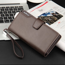 Load image into Gallery viewer, Baellerry Casual Wallet Long Clutch Tri-fold Wallet Multifunctional Phone Bag For Men, Brown, Black