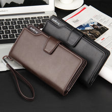 Load image into Gallery viewer, Baellerry Casual Wallet Long Clutch Tri-fold Wallet Multifunctional Phone Bag For Men, Brown, Black