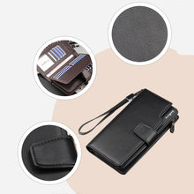 Load image into Gallery viewer, Baellerry Casual Wallet Long Clutch Tri-fold Wallet Multifunctional Phone Bag For Men, Brown, Black