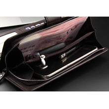 Load image into Gallery viewer, Baellerry Casual Wallet Long Clutch Tri-fold Wallet Multifunctional Phone Bag For Men, Brown, Black