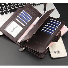 Load image into Gallery viewer, Baellerry Casual Wallet Long Clutch Tri-fold Wallet Multifunctional Phone Bag For Men, Brown, Black
