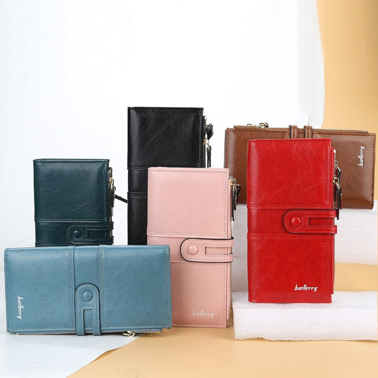 Baellerry  Ladies Long Large Capacity Buckle Zip Clutch Multi-Card Wallet, Baellerry let(Pink, Baellerry Sky Blue, Baellerry Red, Baellerry Black, Baellerry Brown, Baellerry Dark Green