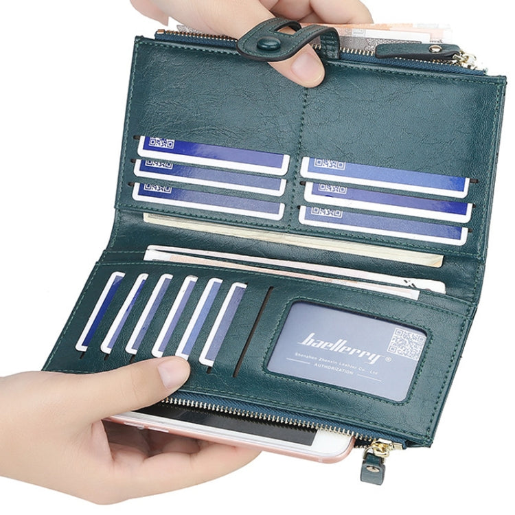 Baellerry  Ladies Long Large Capacity Buckle Zip Clutch Multi-Card Wallet, Baellerry let(Pink, Baellerry Sky Blue, Baellerry Red, Baellerry Black, Baellerry Brown, Baellerry Dark Green