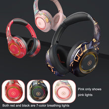 Load image into Gallery viewer, EL-A2 Gaming Ambient Light Folding Wireless Bluetooth Headset, Black, Pink, Red