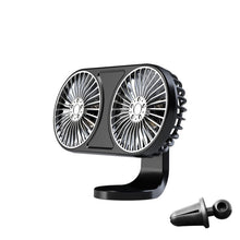 Load image into Gallery viewer, F211 Car Double Head With Led Electric Fan Car Air Outlet Instrument Panel USB Mini Fan, Black, Pink, Green
