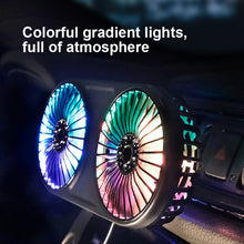 Load image into Gallery viewer, F211 Car Double Head With Led Electric Fan Car Air Outlet Instrument Panel USB Mini Fan, Black, Pink, Green